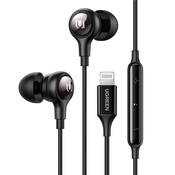 Ugreen – Stereo slušalke (30631) – In-Ear z MFI Lightning priključkom – črne