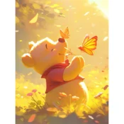 shumee Slikanje po številkah Slike za slikanje Winnie the Pooh in metulji 40x50 cm