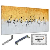 shumee Monica Mirafiori I 100 % ROČNO POSLIKANA I Slika Zlati ljudje 140x70cm | Ročno poslikana slika | Akrilna slika | Zelo velika akrilna slika I Moderna umetnost I Umetniške slike