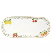 Porcelain serving platter, embossed design, 34 x 15 cm, Fancy Fruit