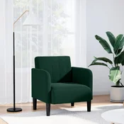 vidaXL Kavč z nasloni za roke temno zelen 54 cm žamet