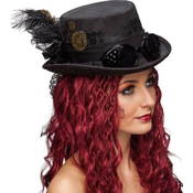 CILINDER STEAMPUNK ČRNI Z OČALI (623679.02)