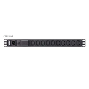 Aten PE0110S Osnovni 1U PDU z zaščito pred prenapetostjo 10A vhod C14 izhod 10x C13