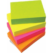 Optima - Samoljepljivi listići u bloku Optima, 75 x 75, 100 listova, neon zelena