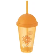 shumee Plastični lonček s pokrovom in slamico 450 ml