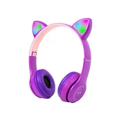 slomart Brezžične otroške slušalke Bluetooth 5.0 z LED ušesi