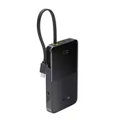 Baseus EnerFill FC51 Bipow 2 Pro power bank za brzo punjenje 10000 mAh, 22,5 W, s ugrađenim USB Type-C kabelom, crna E0027600