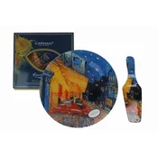 Carmani, dekorativni in funkcionalni krožnik z lopatico - VAN gogh/Kavarniška terasa ponoči