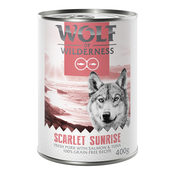 Wolf of Wilderness Adult 6 x 400 g - Red Meat Scarlet Sunrise: svinjsko meso z lososom in tuno