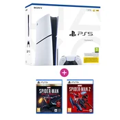 PlayStation 5 (Slim) 1TB + Marvels Spider-Man 2 + Marvels Spider-Man Miles Morales Ultimate Edition igralne konzole