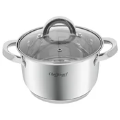 Cheffinger Cheffinger, Marmite Inox s steklenim pokrovom 18 cm 2.9L združljiv z indukcijo, Srebrna, (5000071342)