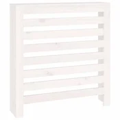 Vidaxl Pokrov za radiator bela 79,5x19x84 cm trdna borovina