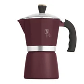 Moka kavni kuhalnik aluminijast mat bordo za 6 skodelic 55210