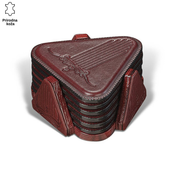 Princ Leather Set Podmetaca za caše, Braon, 6 komada