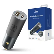 shumee Dodatki - 3mk Hyper avtomobilski polnilnik 100W PD QC PPS USB 1A1C srebrn/siv
