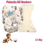 shumee NappiMe AIO Newborn Pocket Bambusova plenica za večkratno uporabo MINT BEARS