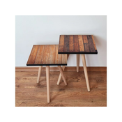 Hanah Home Sklapajuci Stocic 2 Komada 2SHP404 - Braon