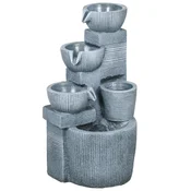 Homestar Vrtni vodnjak 4-nivojski 31x27x57 cm temno siv