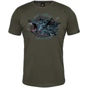 011Shop Muška majica kratkih rukava Keep Fighting - Nema predaje, Maslinasta
