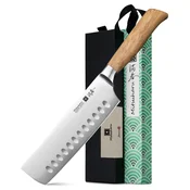 Nikcorp Nož kuharja visokowęglikovo nerjaveče jeklo 1.4116 (nemško) 20 cm, dolžina rezila 20 cm, rezanje mesa zelenjave sadja, kot ostrenja 13–15°, ergonomski ročaj, profesionalni kuhinjski nož
