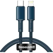 Baseus High Density Braided Series Kabel za brzo punjenje podataka USB-C - Lightning 20W 1m Plava