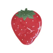 Strawberry-shaped platter, porcelain, 20.5 x 17.5 cm, Jardin des Frai