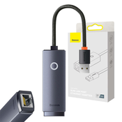Baseus Lite Series USB na RJ45 mrežni adapter, 100 Mbps (sivo)