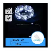 Aigostar - LED lanac 20xLED/2x3V 2m hladno-belo svetlo