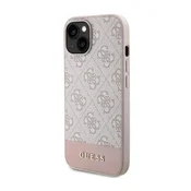 Maska za iPhone 15 Guess Hc PC/TPU 4G Bottom Stripe roze