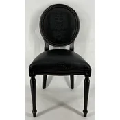 Casa Padrino Baroque Faux Leather Dining Chair Black - Baroque Furniture