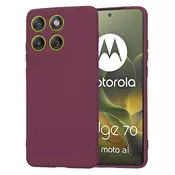 Silikonski ovitek Techsuit SoftFlex za Motorola Edge 70 - temno rdeč
