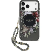 Guess IML Flowers Trak MagSafe Zadnji Pokrov za iPhone 17 Pro Max Black