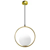 Okrogla viseča svetilka Golden Ball Milky ball