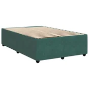 Vidaxl Posteljni okvir brez vzmetnice temno zelen 120x200 cm žamet