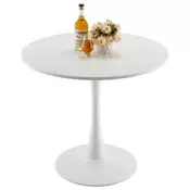 VEVOR Jedilna miza okrogla 80x80x725 cm bela