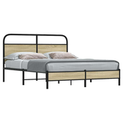 Vidaxl Posteljni okvir brez vzmetnice 160x200 cm sonoma hrast inž. les