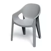 Prosperplast Plastični stol z nasloni za roke PREMO, svetlo siv, 56x65x82,5 cm