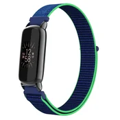 INF Združljiv z Fitbit Luxe - Nastavljiv športni zapestni pas iz najlona Green+Blue, (5000116872)