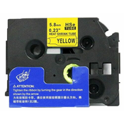 Toner123 Kompatibilen trak (cev) za Brother HSe-611/HS-611/PT/P-Touch 5,8mm, termoskrčljiv (heat shrink tube) - črn izpis/rumen trak (cev)