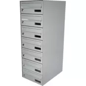 M26 modularni nabiralnik RAL RAL 9006/Srebrna s číslovaním 4. kľúče 95 mm