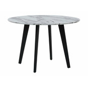 Miza Berwyn 1182 Beli marmor, Črna, 75cm, MDF plošča, Kovina