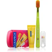 Curaprox Travel Set potovalni set za kozmetiko za zobe, jezik in dlesni