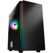 COUGAR | Purity RGB Black | PC Case | Mini Tower/TG Front Panel with ARGB strip/1 x ARGB Fan/3mm TG Left Panel - CGR-5PC4B-RGB