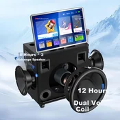 HiVi Pametni karaoke zvucnik sa 2 mikrofona TS26, Bluetooth, Wifi, Crni