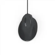 Hama vertikalna ergonomska žična miška ECM-500L, za levičarje, črna