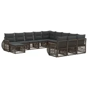 Sjedeća garnitura za vrt 12 pcs Siva poliratan