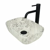 shumee GTM Design Aufsatzwaschbecken 36 cm - Matt Modern Waschbecken ohne Hahnloch - Elegant Aufsatzwaschbecken Oval für Badezimmer und Gäste WC - nur Bad Waschbecken