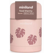 Miniland Baby Termovka za hrano Terra, 600ml, roza/listi