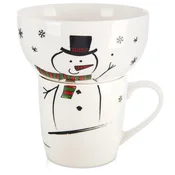 Northix Otroška skodelica s skledo, snežak iz porcelana, 2 kom.