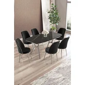 Hanah Home Trpezarijski set, 7 komada, Crni